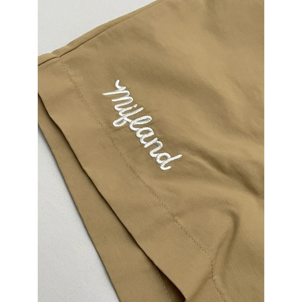 Mifland Nylon Track Shorts 2XL Beige Embroidered Logo Drawstring 8